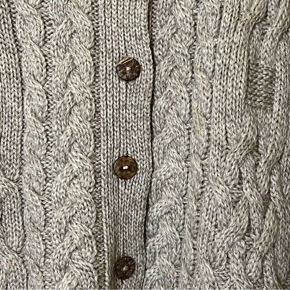 Vintage Cladyknit Button- Down Cable Knit Grandpa Cardigan 100% Merino Wool, Sm - Picture 5 of 11